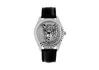 Peugeot Women's Couture Silver Watch Leopard Dial Swarovski Crystal