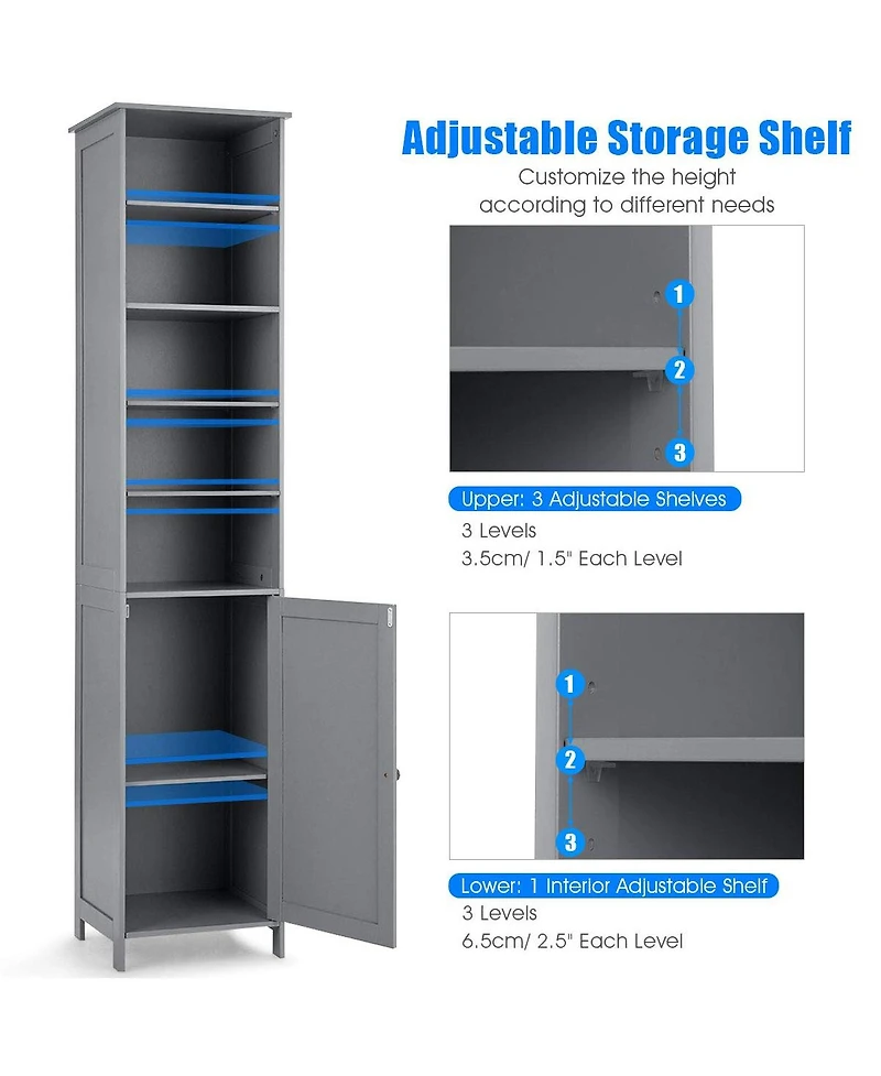 72 Inches Tall Freestanding Bathroom Storage Cabinet