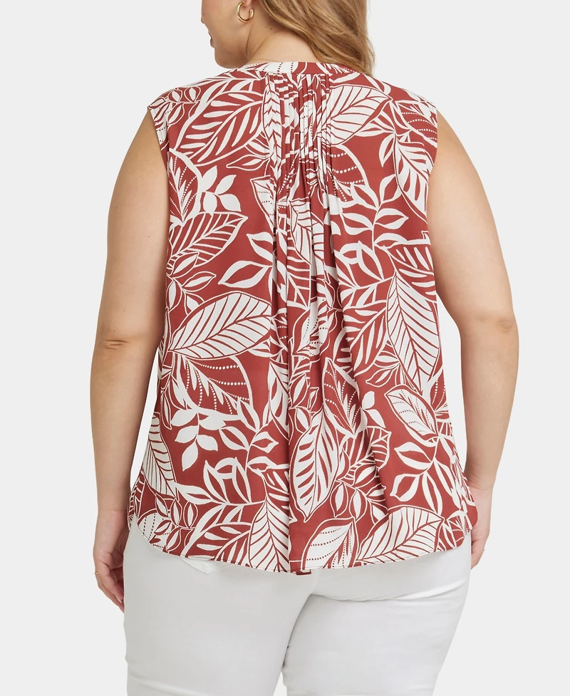Nydj Plus Size Sleeveless Pintuck Top