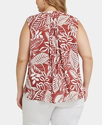 Nydj Plus Size Sleeveless Pintuck Top