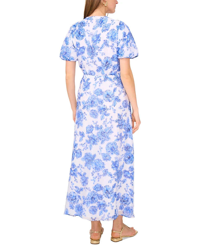 Vince Camuto Women's Floral-Print Puff-Sleeve Maxi Dress