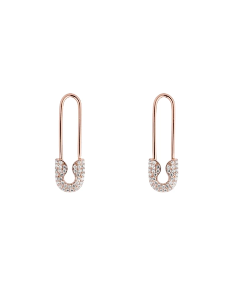 Spero London Pave Safety Pin Earring Jewelled Sterling Silver