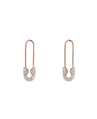 Spero London Pave Safety Pin Earring Jewelled Sterling Silver