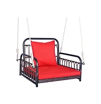 Patio Rattan Porch Swing Hammock Chair with Seat Cushion