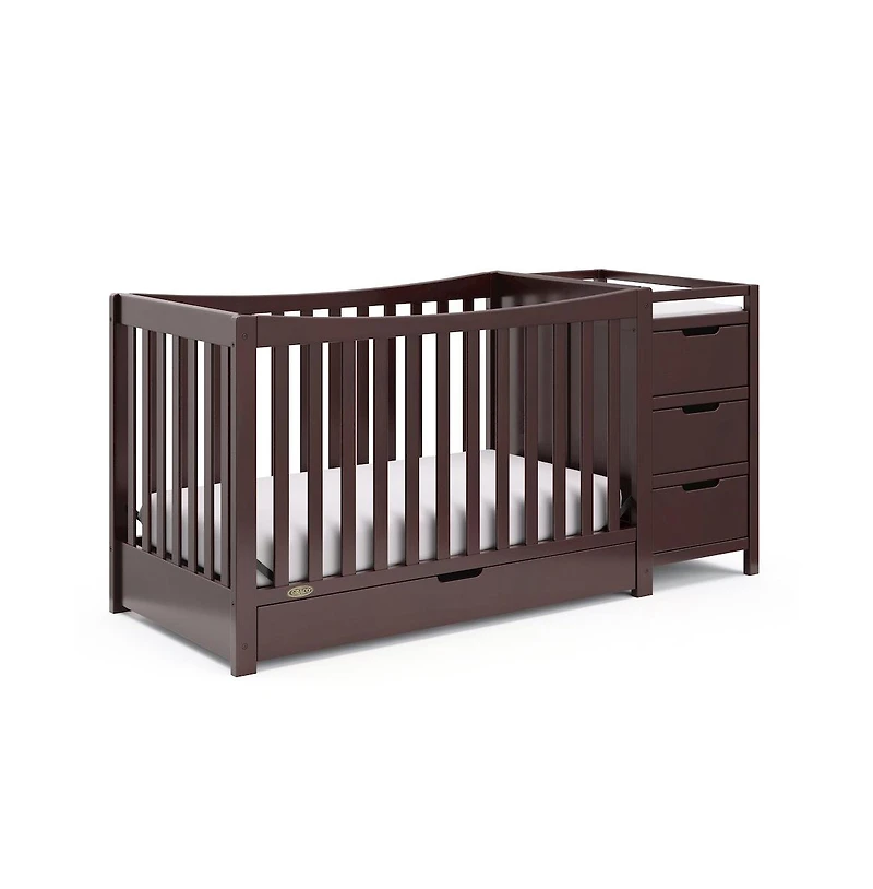 Graco Remi All-in-One Convertible Crib with Drawer and Changer (Espresso)
