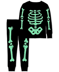 Carter's Baby Boys 2-Pc. Glow Skeleton Halloween Pajamas Set