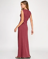 Seni & Cade Juniors' Jacquard Embroidered Sleeveless Maxi Dress