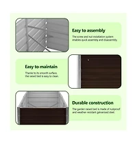 Raised Garden Bed 126"x15.7"x30.3" Galvanized Steel Brown