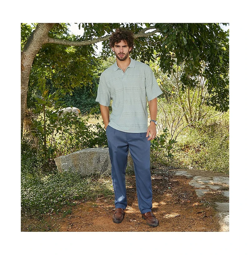 Campus Sutra Men's Sage Green Bohomian Oversized Polo T-Shirt