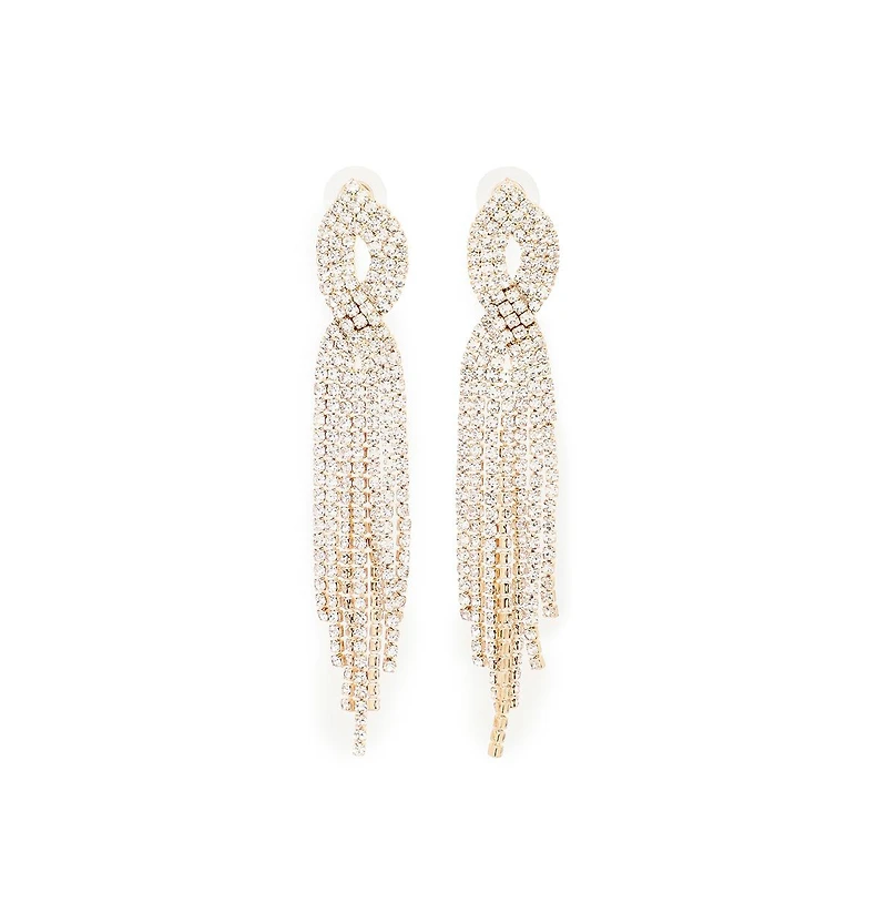 Sohi Women's Silver Bling Cluster Drop Earrings