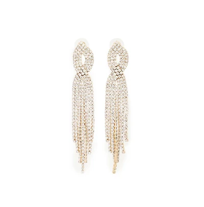 Sohi Women's Silver Bling Cluster Drop Earrings
