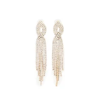 Sohi Women's Silver Bling Cluster Drop Earrings