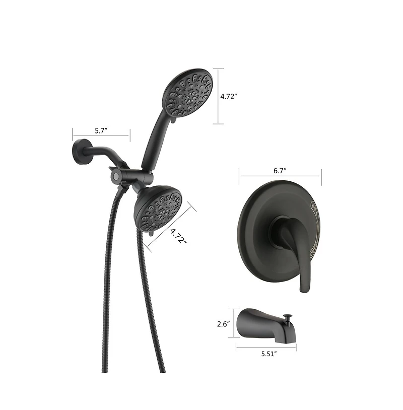 Rainsken Shower System with Tub Spout Rain Shower Tub Set