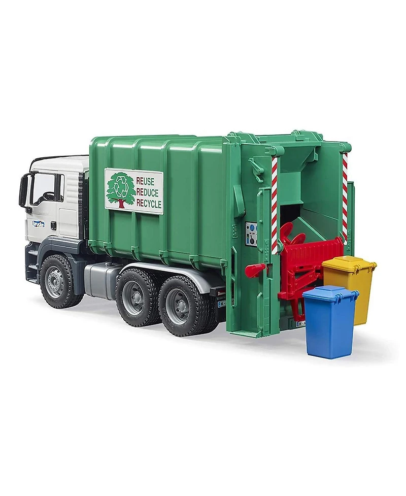 Bruder 1/16 Green Man Tgs Rear Loading Garbage Truck