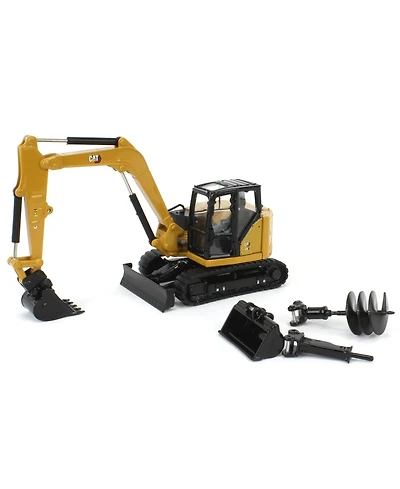 Cat Caterpillar 308 Cr Next Generation Mini Hydraulic Excavator with Work Tools and Operator High Line Series 1/50 Model by Diecast Masters