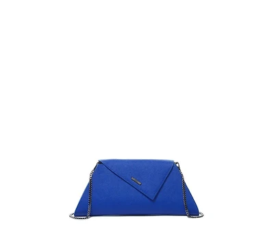 Susu Leather Clutch Bag Evening Purse Crossbody Cobalt Blue Unique Women's Handbag
