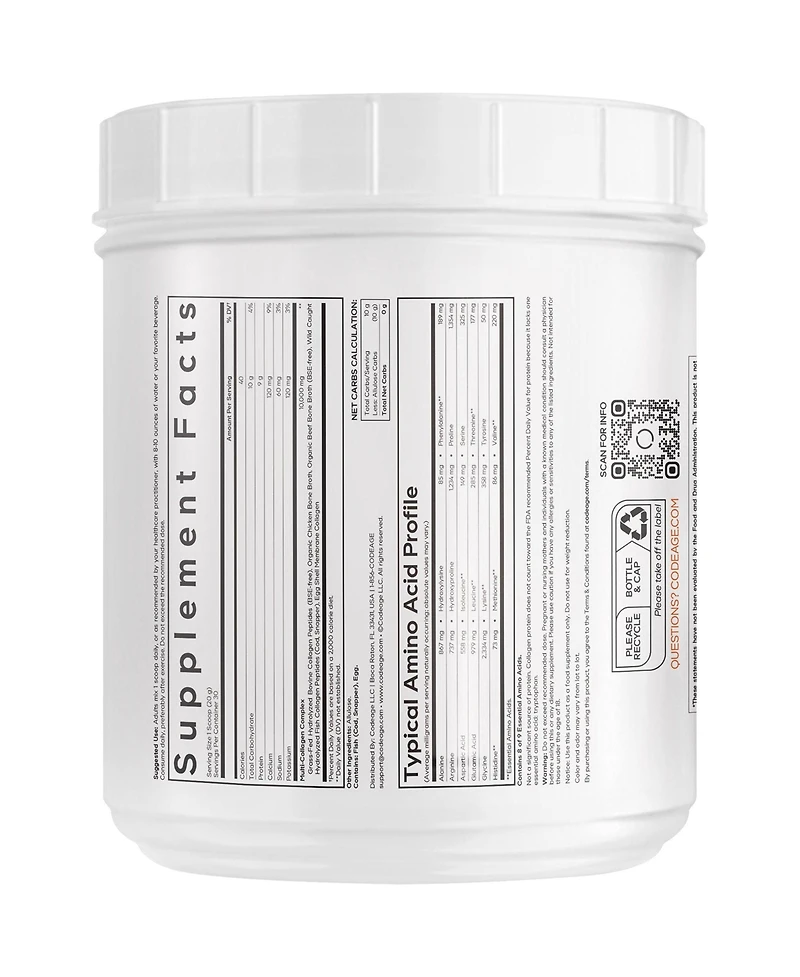 Codeage Multi Collagen Peptides Powder + Allulose - 5 Types - Grass-Fed Collagen - Rare Sugar Allulose Supplement - 0 Calories Sweetener & 0 Carbs
