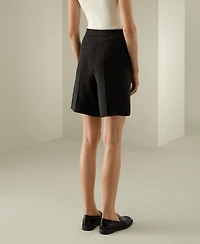 Lilysilk Women's Silk-Wool Blend Polished Shorts