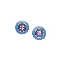 Sohi Women's Blue Enamel Flower Stud Earrings