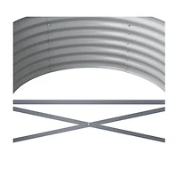 Garden Raised Bed Powder-coated Steel 201.6"x31.5"x14.2" Gray