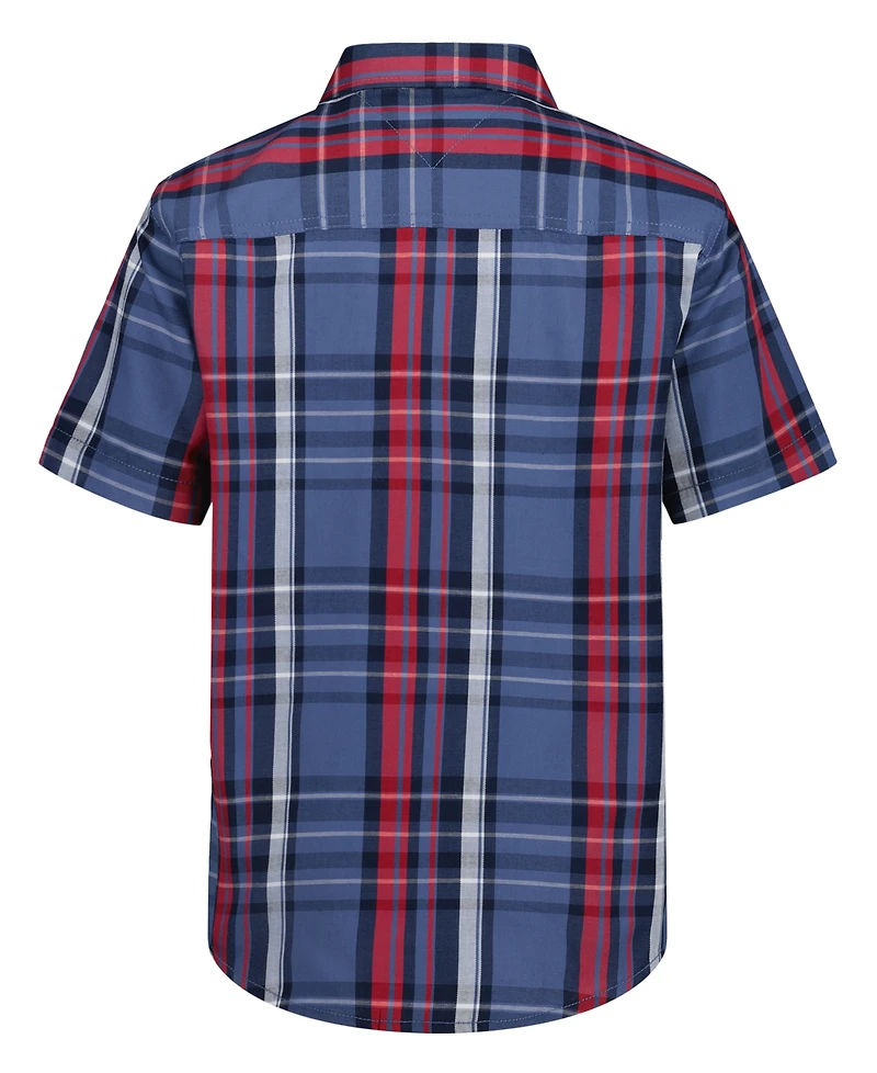 Tommy Hilfiger Little and Toddler Boys Plaid Short Sleeve Woven Shirt