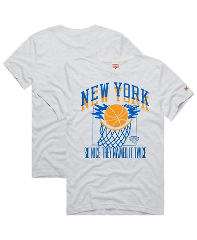 Homage Men's and Women's Ash New York Knicks Hometown Edition Tri-Blend T-Shirt