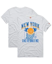 Homage Men's and Women's Ash New York Knicks Hometown Edition Tri-Blend T-Shirt