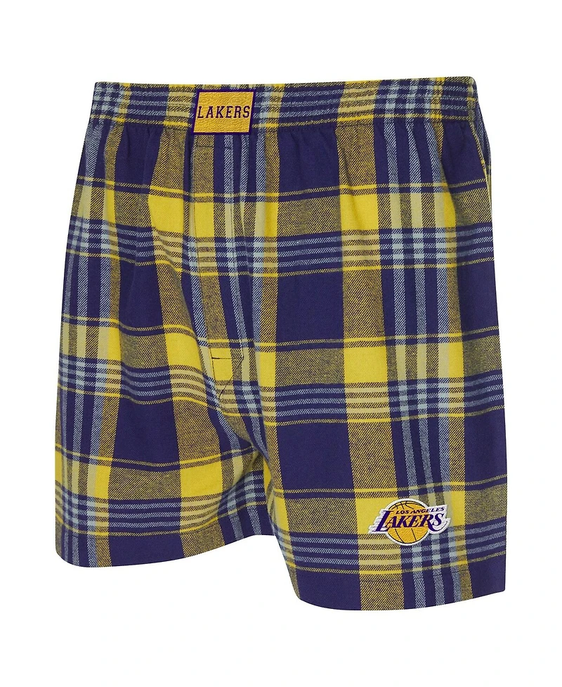 Concepts Sport Men's Purple Los Angeles Lakers Region Flannel Boxer Shorts