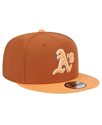 New Era Men's Brown Athletics Spring Color Two-Tone 9FIFTY Snapback Hat