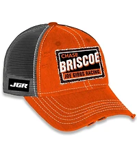 Checkered Flag Sports Men's and Women's Orange Chase Briscoe Vintage Patch Trucker Adjustable Hat