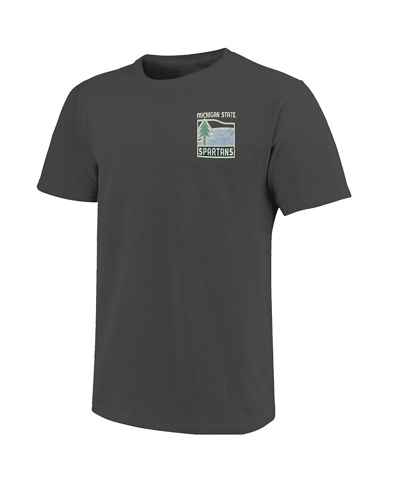 Image One Men's Graphite Michigan State Spartans Comfort Colors Minimal Vista Distressed Graphics T-Shirt