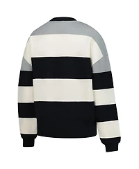 Mitchell & Ness Women's Gray/Black Milwaukee Brewers Cooperstown Collection Blocked Fleece Pullover Sweatshirt