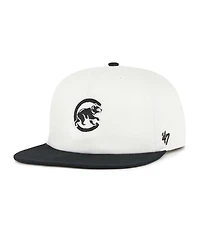 '47 Brand Men's White/Black Chicago Cubs Foundation Captain Snapback Hat