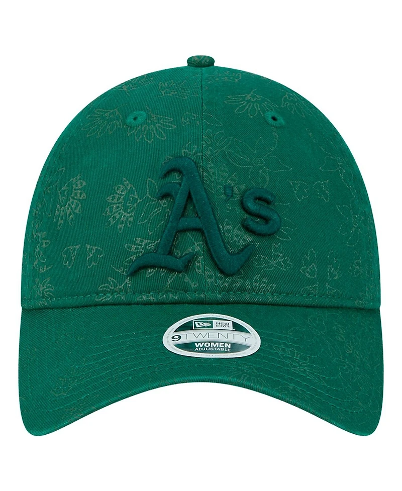 New Era Women's Green Athletics Tonal Floral 9TWENTY Adjustable Hat