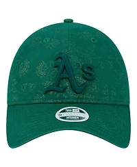 New Era Women's Green Athletics Tonal Floral 9TWENTY Adjustable Hat