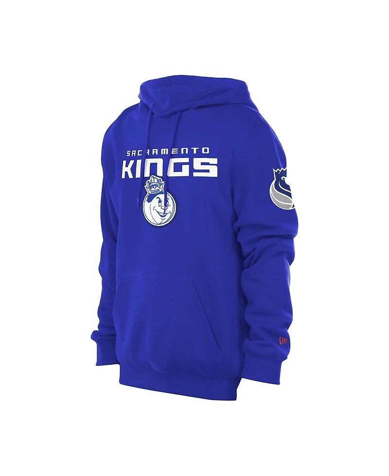 New Era Men's Blue Sacramento Kings 2024/25 City Edition Chenille Heavyweight Pullover Hoodie
