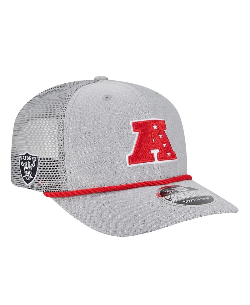 New Era Men's Gray Las Vegas Raiders 2025 Pro Bowl 9SEVENTY Stretch-Snap Hat