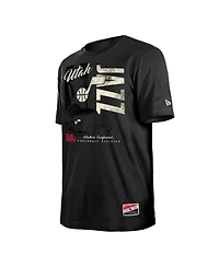 New Era Men's Black Utah Jazz Distressed Throwback Vintage Color Pack T-Shirt