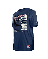 New Era Men's Navy Orleans Pelicans Distressed Throwback Vintage Color Pack T-Shirt