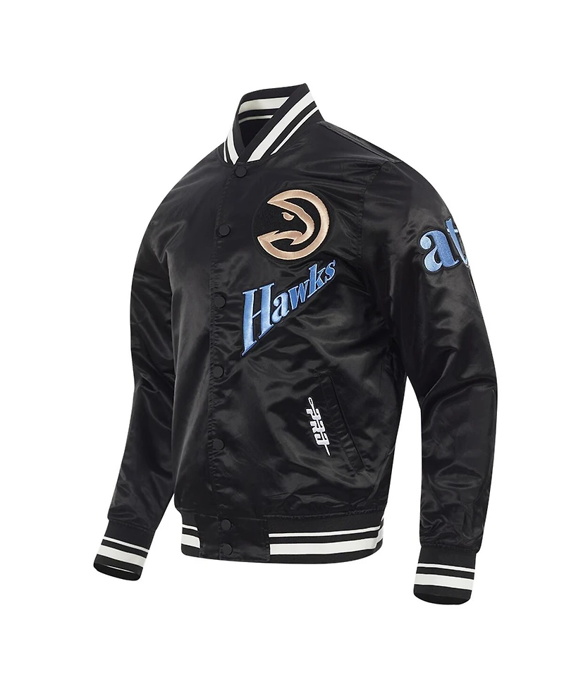 Pro Standard Men's Black Atlanta Hawks 2024/25 City Edition Satin Full-Snap Jacket
