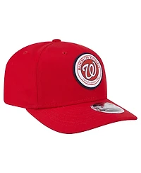 New Era Men's Red Washington Nationals Circle Patch 9SEVENTY Stretch-Snap Hat