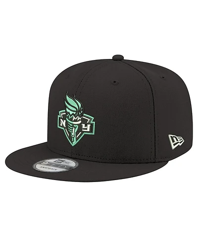 New Era Men's and Women's Black New York Liberty Logo 9FIFTY Snapback Hat