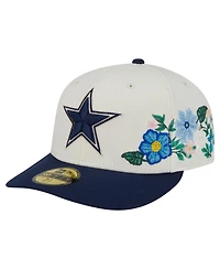 New Era Men's Cream/Navy Dallas Cowboys Tonal Florals 59FIFTY Fitted Hat