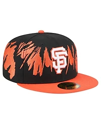 New Era Men's Black/Orange San Francisco Giants Retro Pattern 59FIFTY Fitted Hat