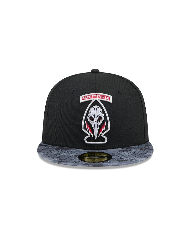 New Era Men's Black Fayetteville Woodpeckers Theme Nights 59FIFTY Fitted Hat