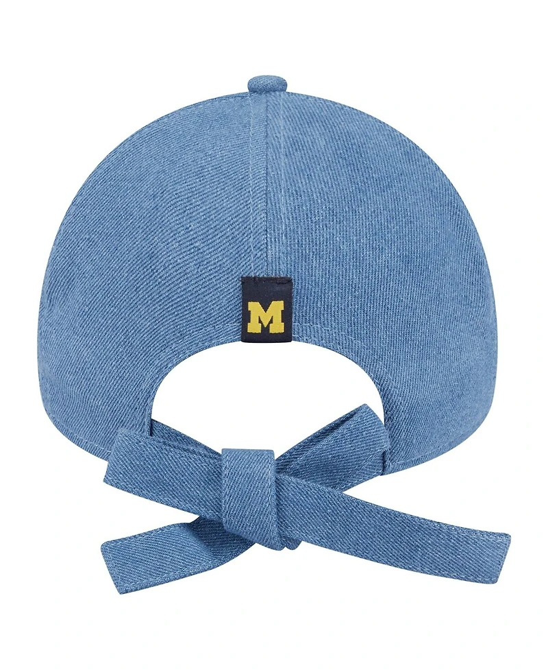 New Era Women's Denim Michigan Wolverines A-Frame 9FORTY Adjustable Hat