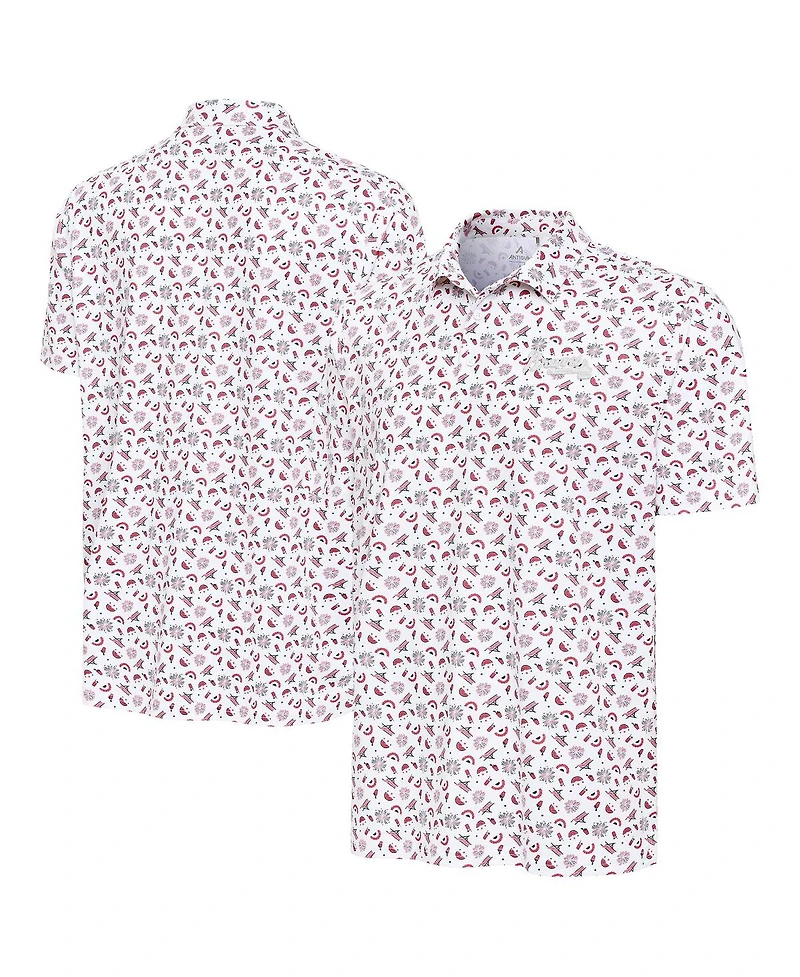 Antigua Men's White Atlanta Braves Independence Day Polo Shirt
