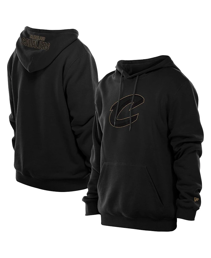 New Era Men's Black Cleveland Cavaliers Tonal Color Pop Premium Pullover Hoodie