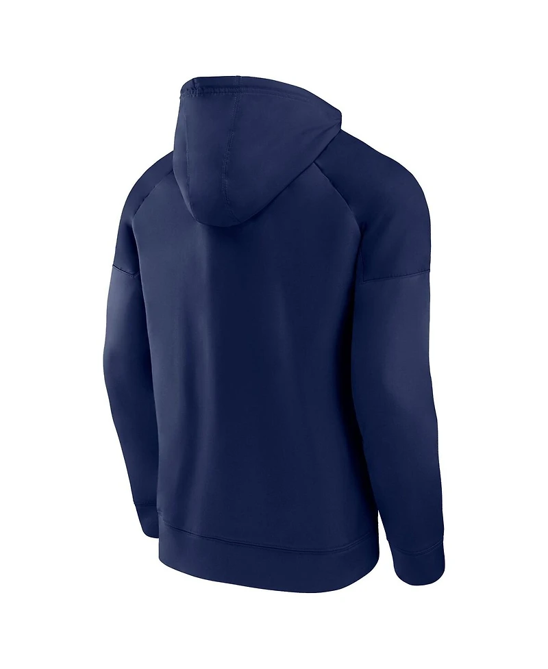 Fanatics Men's Navy Winnipeg Jets Iconic Defender Raglan Pullover Hoodie