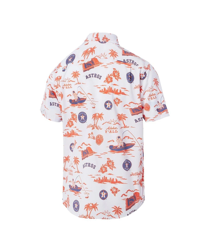 Reyn Spooner Men's White Houston Astros Kekai Performance Button-Up Top
